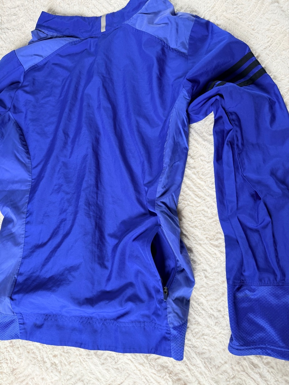 Adidas Response Windbreaker Full-Zip Running - Blue/Black- Kid Size L 16/18 - Picture 6 of 6